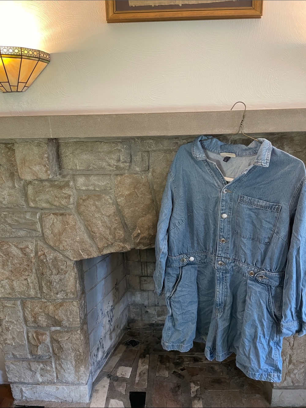 Light Blue Denim Jacket Coat for Men